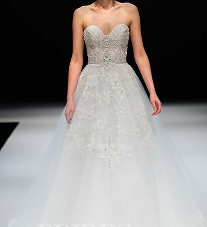 tulle, wedding dress and runway
