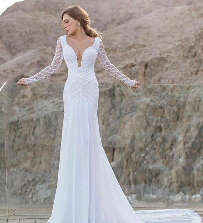 wedding dress, white and mermaid style