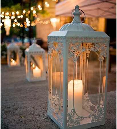groom, lanterns and white