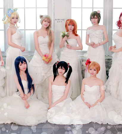 love live cosplay, anime cosplay and kotori wedding cosplay