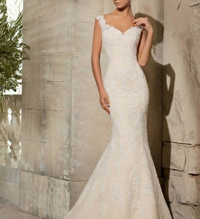 trumpet-mermaid, wedding dress and lace