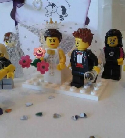 groom, bride and lego