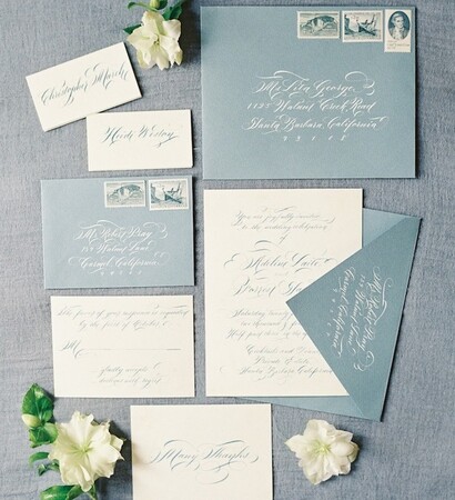 letters, blue and invitation