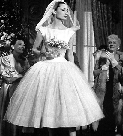 funny face, audrey hepburn and wedding dress