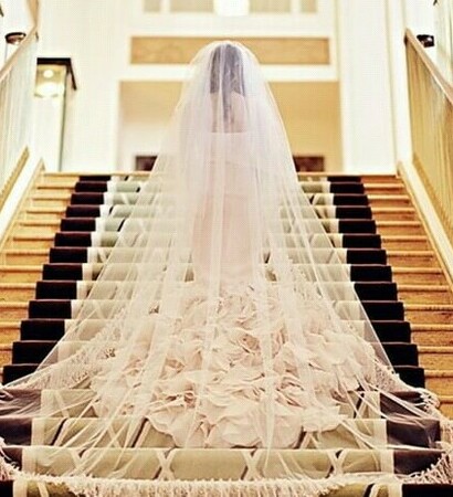 wedding dress, train and &