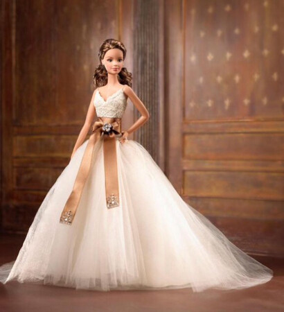 ken, long dress and wedding dress