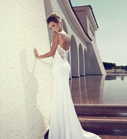bride, julie vino and wedding dress