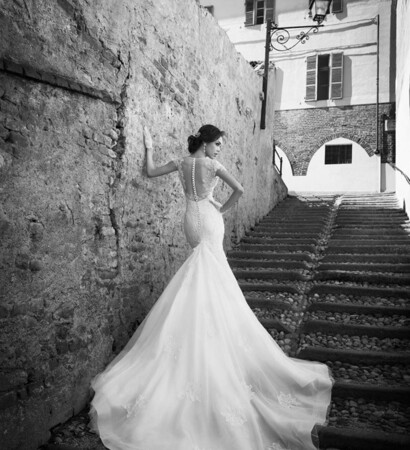 train, love and wedding dress