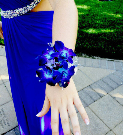 blue, blue dress and long dress