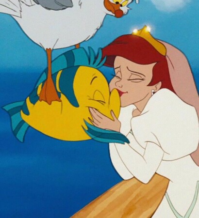 scuttle, ariel and flounder