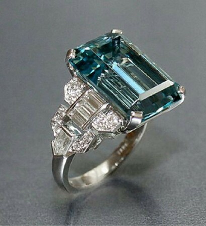 engagement, baguette and aquamarine