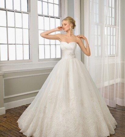 white, ball gown and long