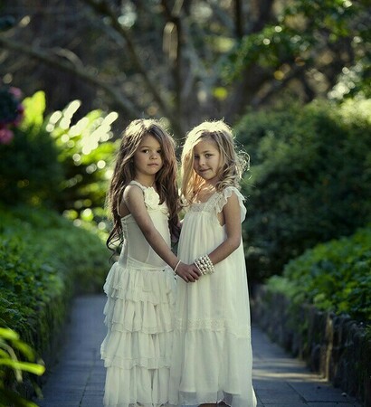 reception, bohemian and flower girls