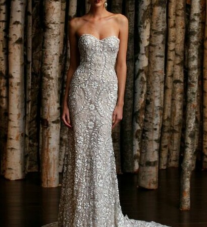 embroidery, pearls and wedding dress