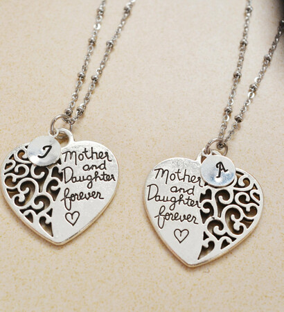 silver heart jewelry, new mom gift and mother daughter gift