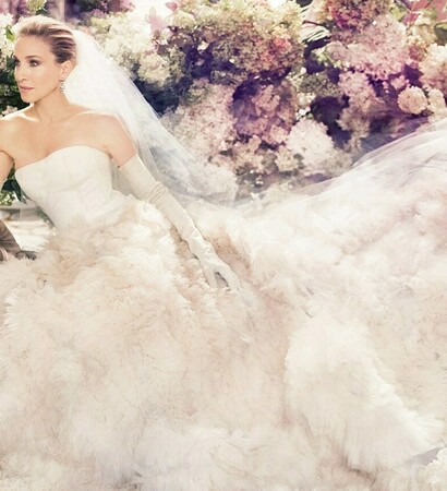 sarah jessica parker, bride and roses