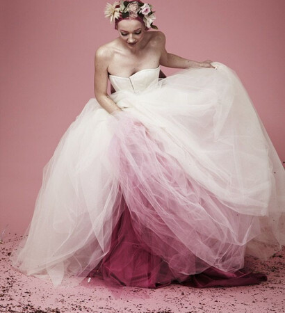 bridal, degrade and ombre dress