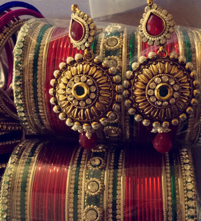 bangles, red and india