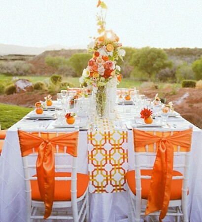 reception, orange and outside