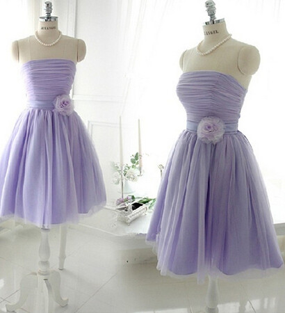 wedding party dresses, lace-up and lilac bridesmaid dresses