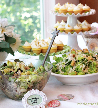 chicken salad, bride and salad