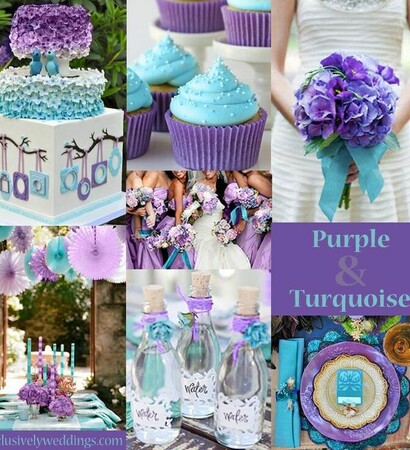 purple, reception and decor