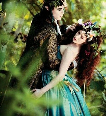 fantasy, enchanted forest and elven wedding