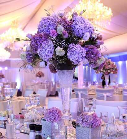 decorations, glasses and candles