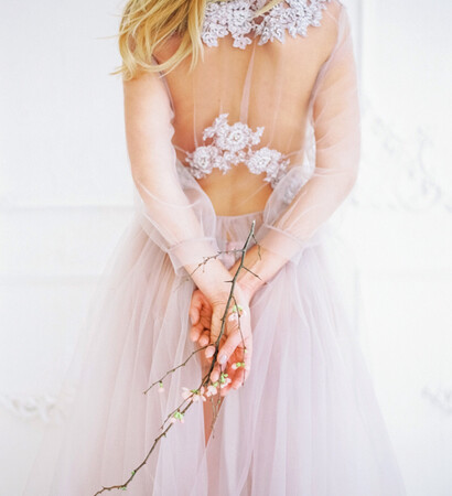 Sophistication, wedding dress and pearls