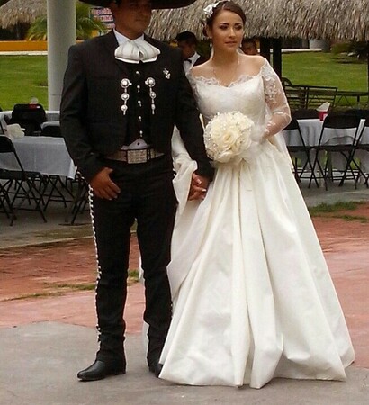 charro, wife and wedding dress