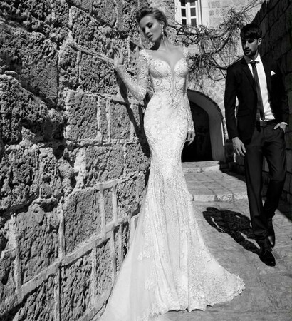 curves, embroidery and wedding dress
