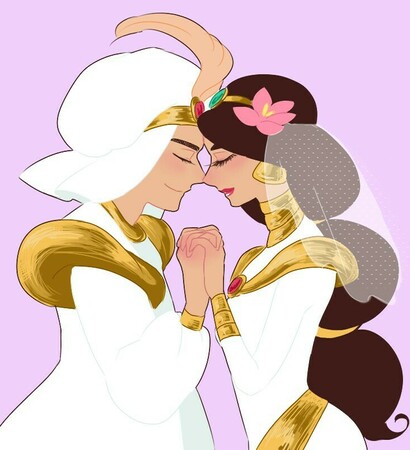 jasmine, aladdin and disney prince