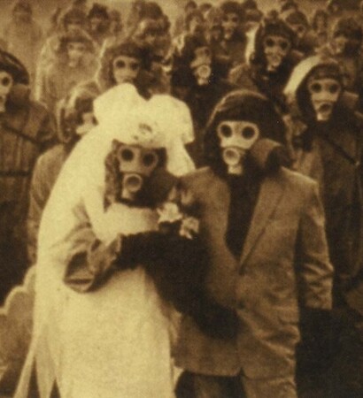 mask, couple and gas mask