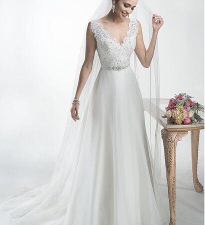 long wedding dress, charming wedding dress and a-line wedding dress