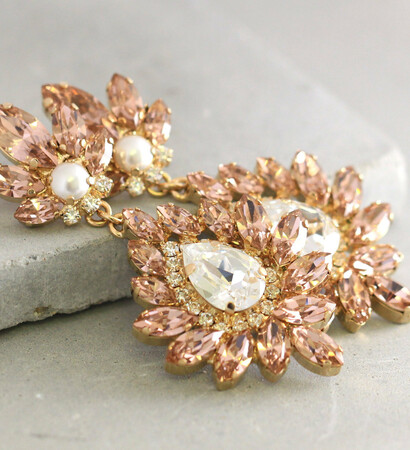 handmade, blush pink and earrings