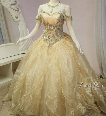 fairytale dress, firefly path and wedding dress