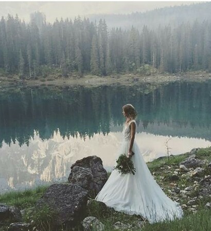 nature, romantic and wedding dress