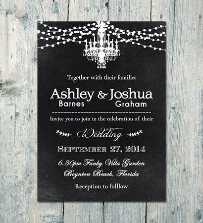chalkboard, card and invitations