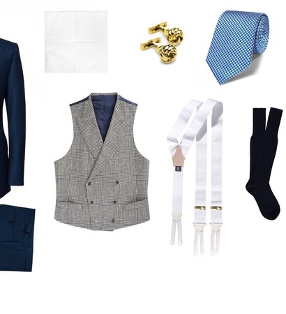 waistcoat, gold and jacket