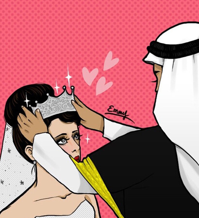 art, arabic cartoon and love