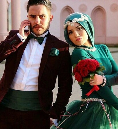couple, men and muslimah
