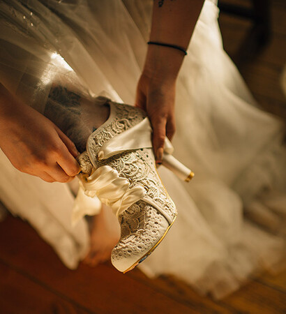 abigails party, shoes and lace