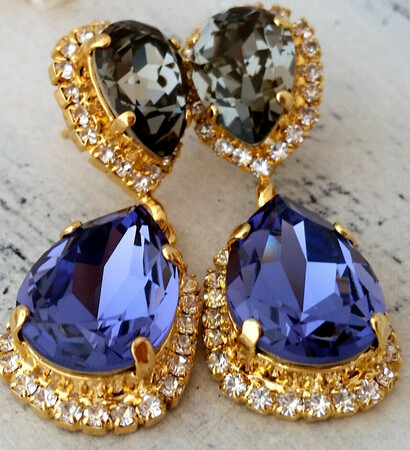 chandelier earrings, crystal earrings and Prom