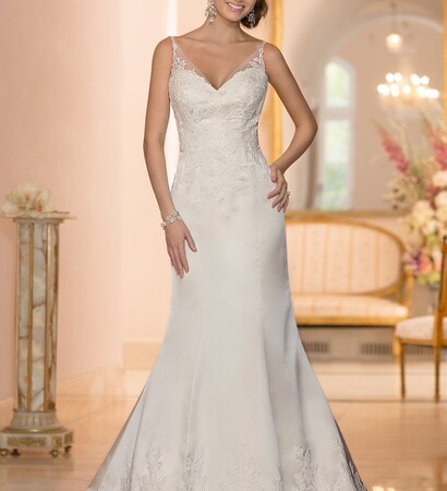 lace dress, wedding gown and applique