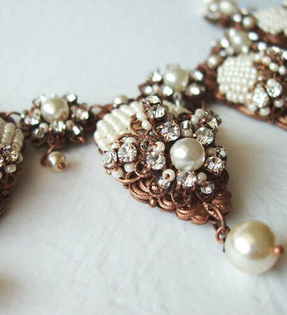 bridal, rhinestone jewelry and necklace