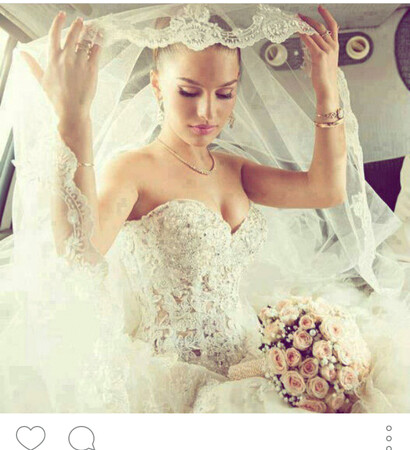 wedding dress, alb and bride