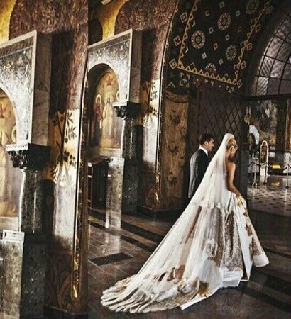wedding dress, girl and family