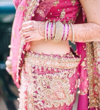 bridal, lehenga and crystal