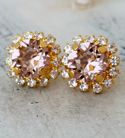 bridal jewelry, stud earrings and bridesmaid's gift