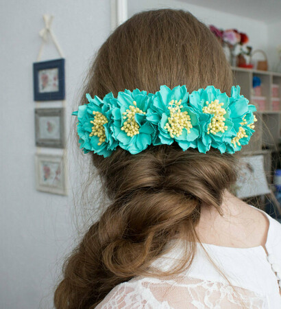 hair flowers, bridal hair comb and flowers pins